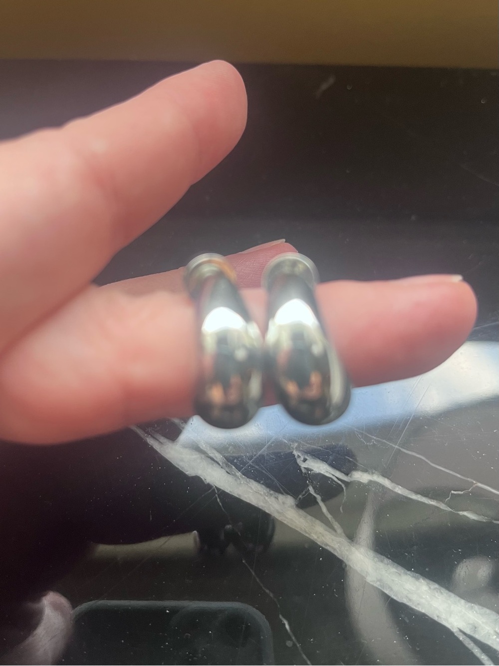 Silver Tone Hoop Earrings - Sleek Women's Jewelry